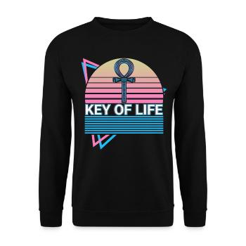 Egyptian Anhk Keys of Life Gift - Unisex Sweatshirt - black - Front - Alina (178cm) & Michal (187cm)