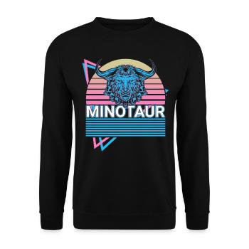Minotaurus Griechische Mythologie Geschenk - Unisex Pullover - Schwarz - Vorne - Alina (178cm) & Michal (187cm)