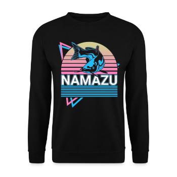 Namazu Japanese Mythology Gift - Unisex Sweatshirt - black - Front - Alina (178cm) & Michal (187cm)