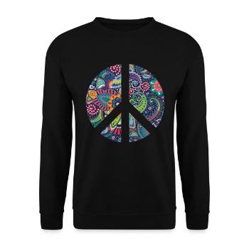 Rétro Design Signe de paix Signe de paix - Sweat-shirt Unisexe - noir - Devant - Alina (178cm) & Michal (187cm)