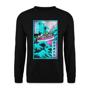Ramen Kanagawa Wave Vaporwave Aesthetic Taste - Unisex Sweatshirt - black - Front - Alina (178cm) & Michal (187cm)