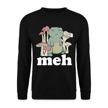 Funny Frog Meh Gift - Unisex Sweatshirt - black - Front - Alina (178cm) & Michal (187cm)