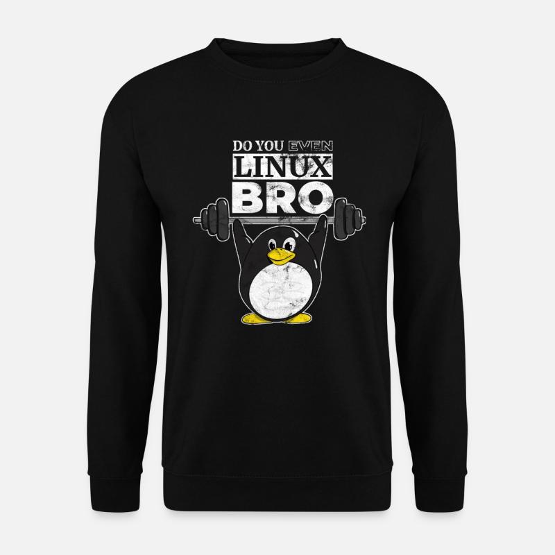 Do You Even Linux Bro Linux Pinguin hebt Gewichte - Unisex Pullover - Schwarz