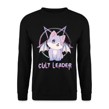 Kawaii Cat Pastel Goth Pentagram Cult Guide Ge - Sweat-shirt Unisexe - noir - Devant - Alina (178cm) & Michal (187cm)