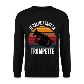 le calme avant la trompette - Sweat-shirt Unisexe - noir - Devant - Alina (178cm) & Michal (187cm)