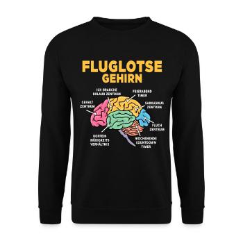 Fluglotse - Unisex Pullover - Schwarz - Vorne - Alina (178cm) & Michal (187cm)