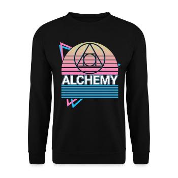 Alchemy Symbol Philosopher's Stone Retro - Unisex Sweatshirt - black - Front - Alina (178cm) & Michal (187cm)