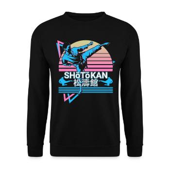 Shotokan Karaté Arts Martiaux Japonais Rétro - Sweat-shirt Unisexe - noir - Devant - Alina (178cm) & Michal (187cm)