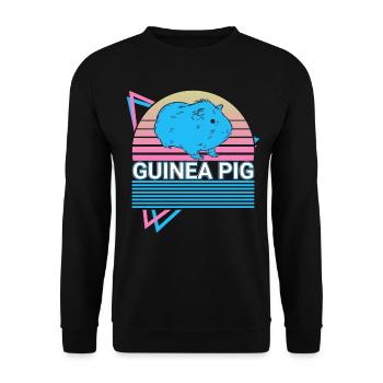 Cochon d’Inde Rétro - Sweat-shirt Unisexe - noir - Devant - Alina (178cm) & Michal (187cm)