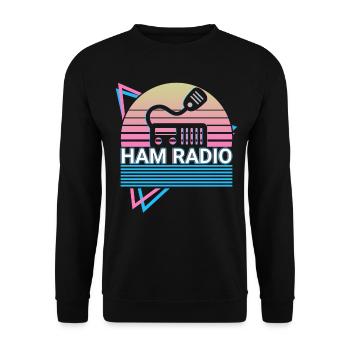 Amateurfunker Amateurfunk Retro - Unisex Pullover - Schwarz - Vorne - Alina (178cm) & Michal (187cm)