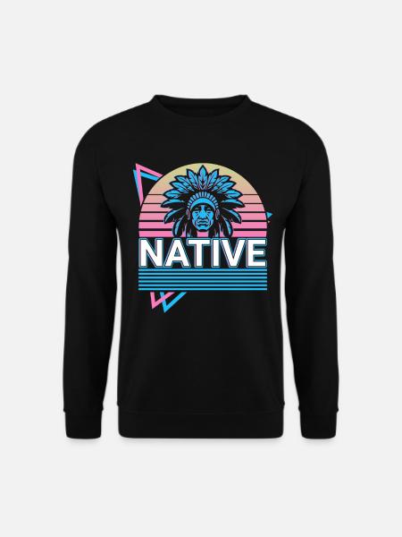 Indianer Retro - Unisex Pullover - Schwarz