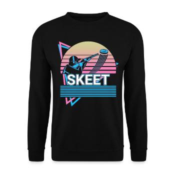 Clay Pigeon Shooting Clay Pigeon Shooter Rétro - Sweat-shirt Unisexe - noir - Devant - Alina (178cm) & Michal (187cm)