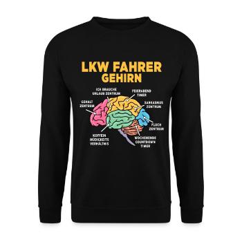LKW Fahrer - Unisex Pullover - Schwarz - Vorne - Alina (178cm) & Michal (187cm)
