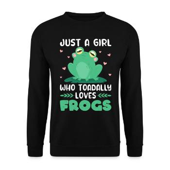 Grenouille Seulement une fille qui aime les crapauds Grenouilles - Sweat-shirt Unisexe - noir - Devant - Alina (178cm) & Michal (187cm)