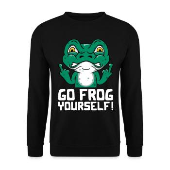 Drôle de grenouille Go Frog vous-même! - Sweat-shirt Unisexe - noir - Devant - Alina (178cm) & Michal (187cm)
