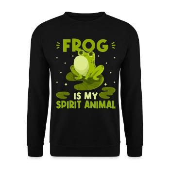 Funny frog is my spirit animal kawaii frog - Unisex Sweatshirt - black - Front - Alina (178cm) & Michal (187cm)
