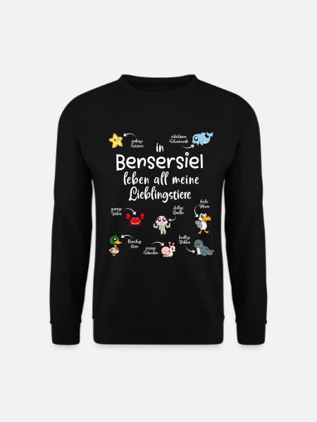 Meine Lieblingstiere in Bensersiel - Unisex Pullover - Schwarz