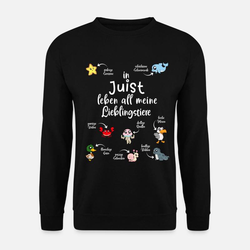Meine Lieblingstiere in Juist - Unisex Pullover - Schwarz