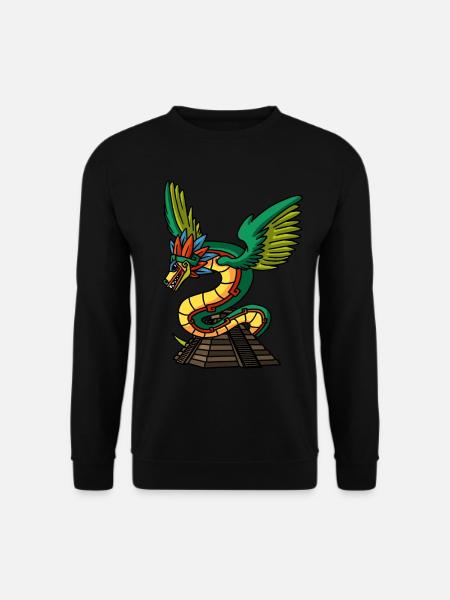 Quetzalcoatl Aztec Serpent Mayan Temple Inca - Unisex Sweatshirt - black