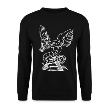 Quetzalcoatl Aztec Serpent Mayan Temple Inca - Unisex Sweatshirt - black - Front - Alina (178cm) & Michal (187cm)