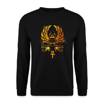 Chepre with glyphs - Egyptian scarab - Unisex Sweatshirt - black - Front - Alina (178cm) & Michal (187cm)
