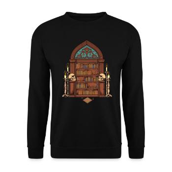 Bibliothèque gothique - Dark Academia - Sweat-shirt Unisexe - noir - Devant - Alina (178cm) & Michal (187cm)