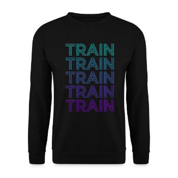 Train Railway Locomotive Retro - Unisex Sweatshirt - black - Front - Alina (178cm) & Michal (187cm)