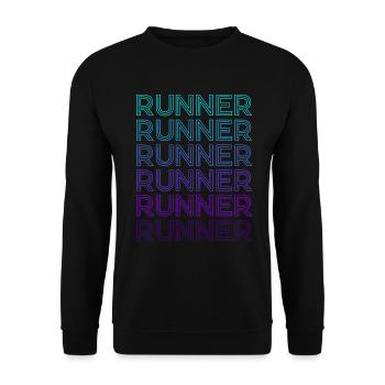 Läufer Marathon Laufen Retro - Unisex Pullover - Schwarz - Vorne - Alina (178cm) & Michal (187cm)