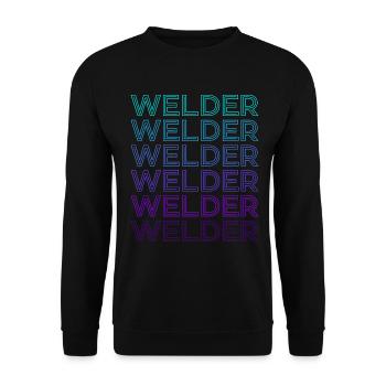 Welder Welding Welding Retro - Unisex Sweatshirt - black - Front - Alina (178cm) & Michal (187cm)