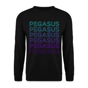 Pegasus Winged Horse Greek Mythology Retro - Unisex Pullover - Schwarz - Vorne - Alina (178cm) & Michal (187cm)