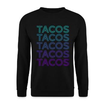Tacos Retro - Unisex Pullover - Schwarz - Vorne - Alina (178cm) & Michal (187cm)