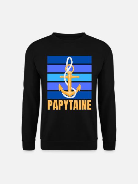 PAPYTAINE PAPY CAPITAINE DU BATEAU - Sweat-shirt Unisexe - noir