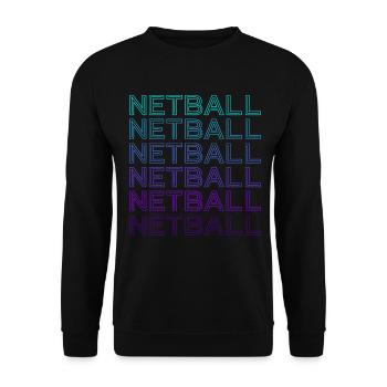 Netball Retro - Unisex Pullover - Schwarz - Vorne - Alina (178cm) & Michal (187cm)