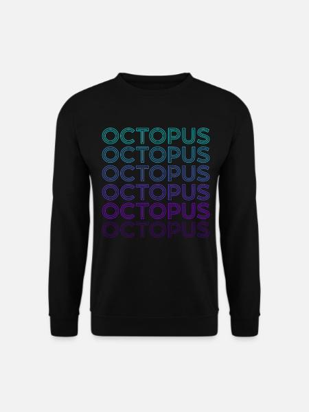 Oktopus Krake Retro - Unisex Pullover - Schwarz