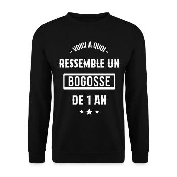 voilà à quoi ressemble un bogosse de 1 an cadeau - Sweat-shirt Unisexe - noir - Devant - Alina (178cm) & Michal (187cm)