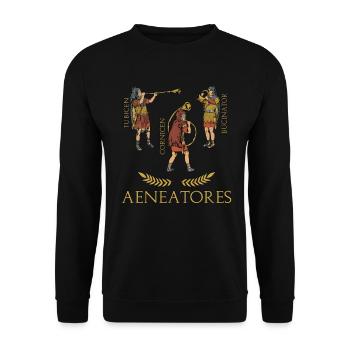 Römische Musiker in der Legion - Aeneatores - Unisex Pullover - Schwarz - Vorne - Alina (178cm) & Michal (187cm)