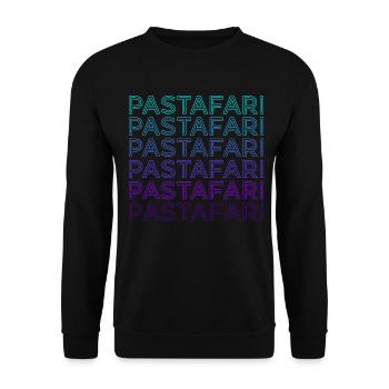 Pastafari Flying Spaghetti Monster FSM Retro - Unisex Pullover - Schwarz - Vorne - Alina (178cm) & Michal (187cm)