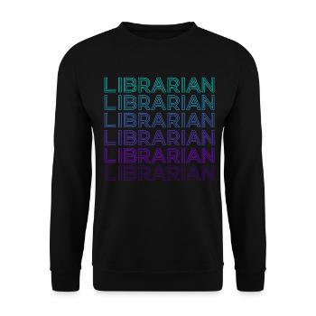 Librarian Retro - Unisex Sweatshirt - black - Front - Alina (178cm) & Michal (187cm)