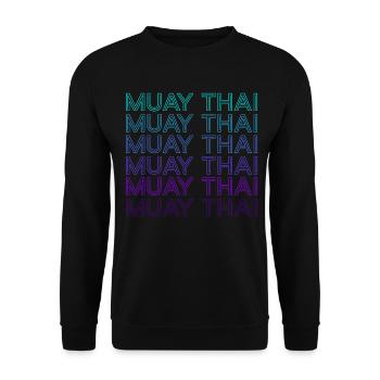 Muay Thai Thai-Boxen Retro - Unisex Pullover - Schwarz - Vorne - Alina (178cm) & Michal (187cm)
