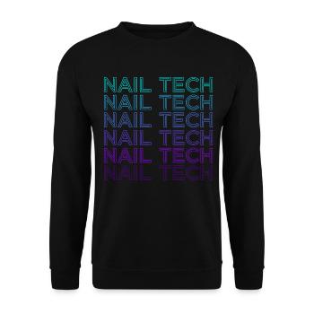Nail Tech Beautician Nail Technician Retro - Unisex Sweatshirt - black - Front - Alina (178cm) & Michal (187cm)
