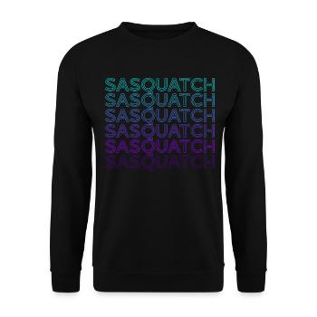 Sasquatch Bigfoot Retro - Unisex Pullover - Schwarz - Vorne - Alina (178cm) & Michal (187cm)