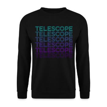 Teleskop Astronomie Sonnensystem Retro - Unisex Pullover - Schwarz - Vorne - Alina (178cm) & Michal (187cm)