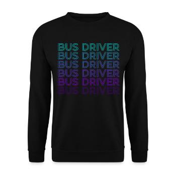 Chauffeur de bus Trajet en bus Retro - Sweat-shirt Unisexe - noir - Devant - Alina (178cm) & Michal (187cm)