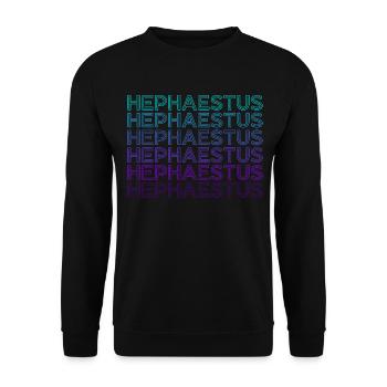 Hephaistos Griechischer Gott der Schmiedekunst Ret - Unisex Pullover - Schwarz - Vorne - Alina (178cm) & Michal (187cm)