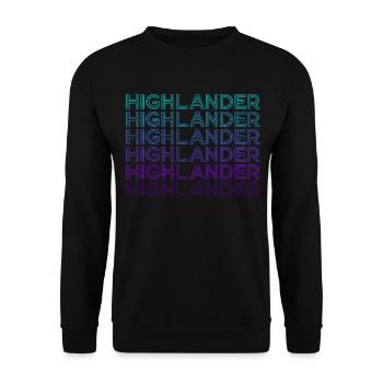 Highlander Scottish Highland Cow Retro - Unisex Sweatshirt - black - Front - Alina (178cm) & Michal (187cm)