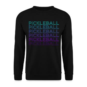 Pickleball Spieler Coach Team Trainer Retro - Unisex Pullover - Schwarz - Vorne - Alina (178cm) & Michal (187cm)