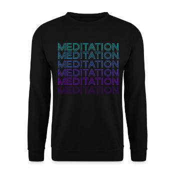Meditation Yoga Retro - Unisex Sweatshirt - black - Front - Alina (178cm) & Michal (187cm)