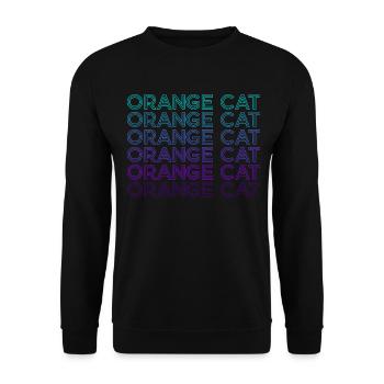 Orange Cat Tabby Cat Retro - Unisex Sweatshirt - black - Front - Alina (178cm) & Michal (187cm)