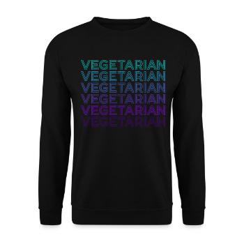 Vegetarisch Retro - Unisex Pullover - Schwarz - Vorne - Alina (178cm) & Michal (187cm)