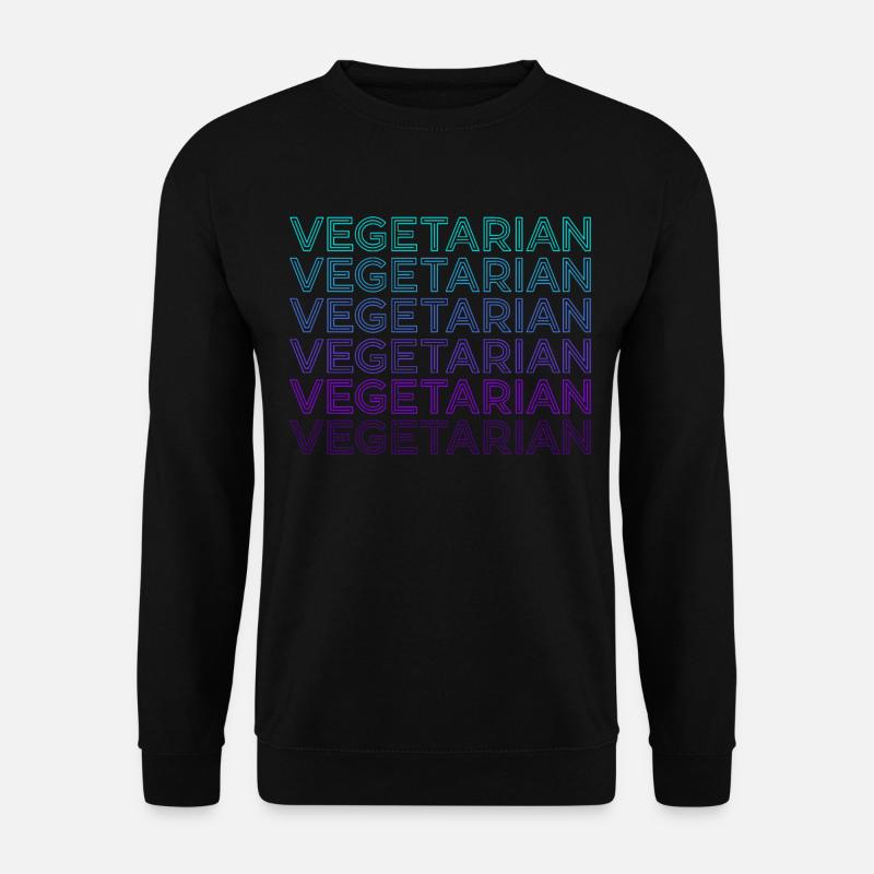 Vegetarisch Retro - Unisex Pullover - Schwarz